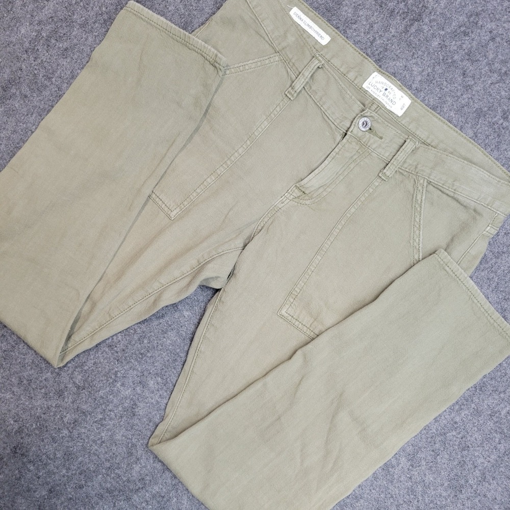 Lucky Brand Pants‎ Womens 4/27 Green Utility Sienna Slim Fit Boyfriend Weekend